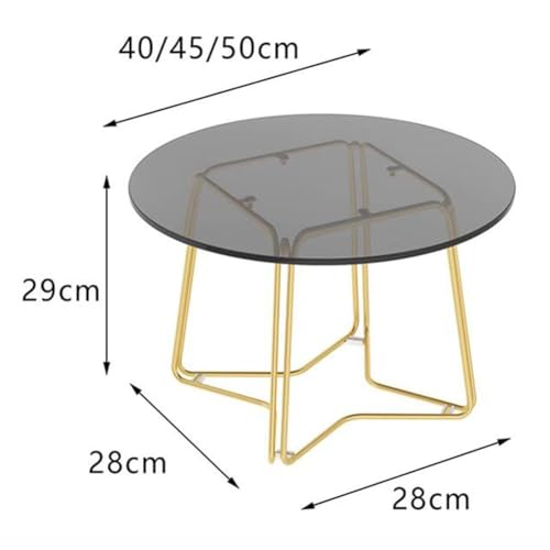 Table Basse Ronde Verre Transparent Table D'appoint Salon Bureau 45cm - 4