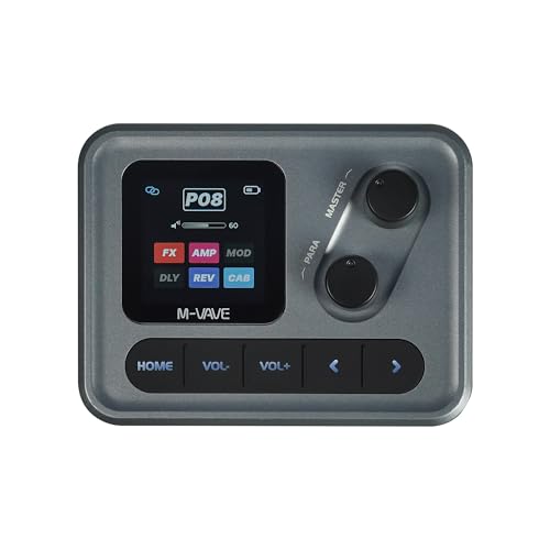 SK-17 Ultra-Portable Guitar Bass Amp Modeler Pedal - Pocket-Sized Multi-Effects with 80 Presets, 20 AMP/CAB Sims, Bluetooth Playback, Headphone Monitoring & 7-Hour Rechargeable Battery (Grey)