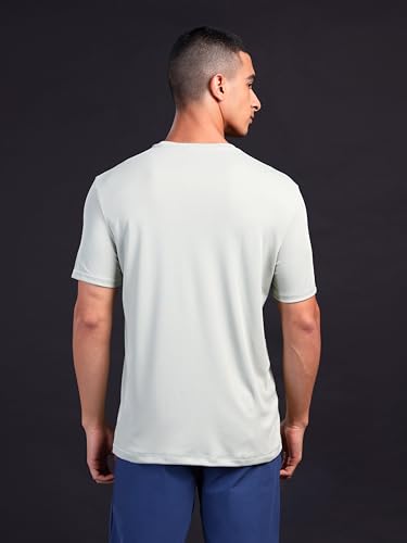 Image of TECHNOSPORT Men's Slim Fit Polyester Activewear Sports T-Shirt with Moisture-Wicking Comfort for Workout, Running & Gym