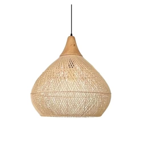 Lustre moderne d'exception abat-jour en rotin vintage D50