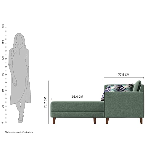 Image of Amazon Brand - Solimo Venosa 6 Seater LHS L Shape Sofa Set (Petal Green)