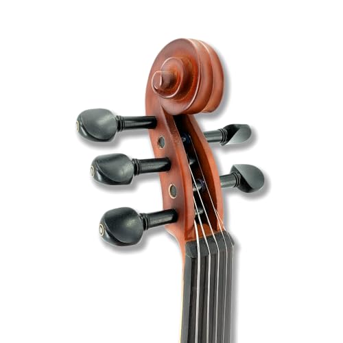 Image of Vetimobato Electric Violin 4 /4 Full Size Solid Wood Silent Violin Set for Adults Beginner Practice Electric Fiddle with Ebony Fittings Hard Case & Bow(5 String Rosewood color)