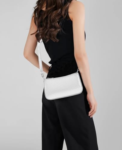 NIUEIMEE ZHOU Shoulder Bag for Women Retro Vegan Leather Classic Clutch Tote HandBags Purses with Zipper Closure