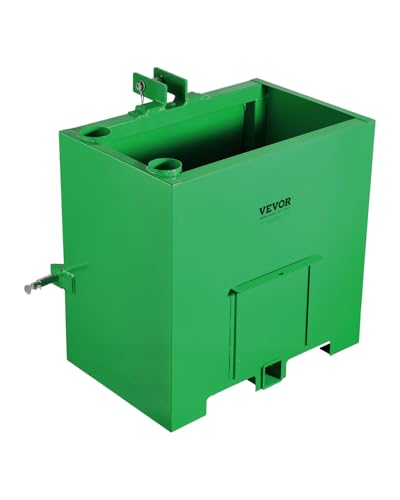 VEVOR Ballast Box Corrosion-Proof 3-Point Category 1 Tractor Ballast of 800lbs Load Capacity for 2 Hitch Receiver Heavy-Duty Thickened Steel 5ft Volume Loader Attachment with Sliding Door Green