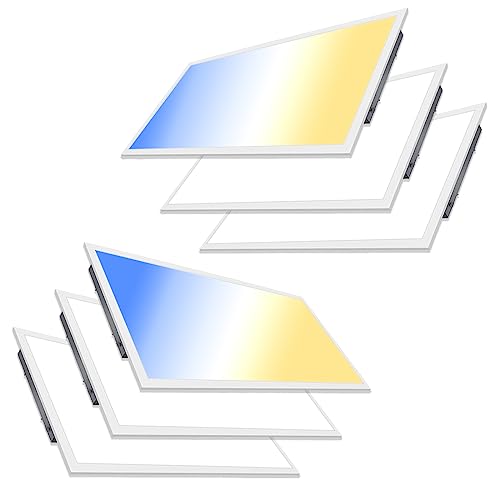 Image of 6 Pack 2x4 LED Flat Panel Lights - Drop Ceiling Light Fixture