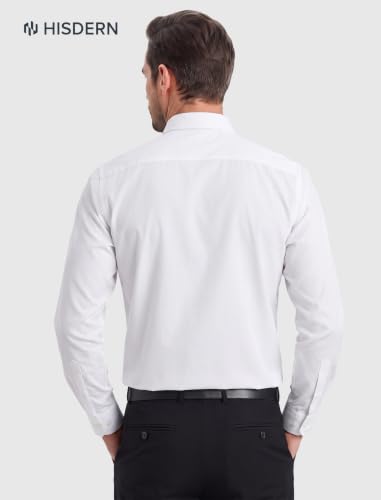 Image of HISDERN Mens Dress Shirt with Tie Pocket Square Set Classic Button Down Shirt Matching Tie Long Sleeve Shirts