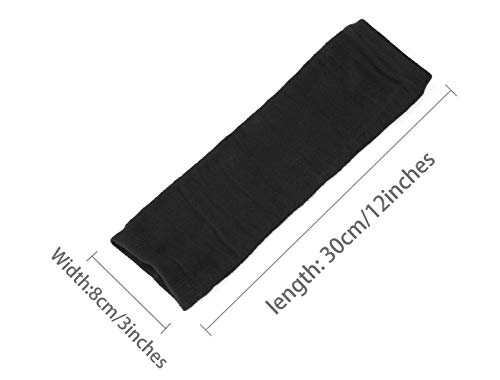 Sourcingmap Grijs zwart elastisch duimgat vingerloze arm handschoenen warmer voor dames - Image 4