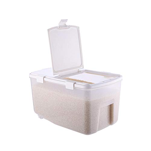 HOMELUNY Set of 4 Kitchen Airtight Rice Storage Jars Moisture Proof Home 20KG