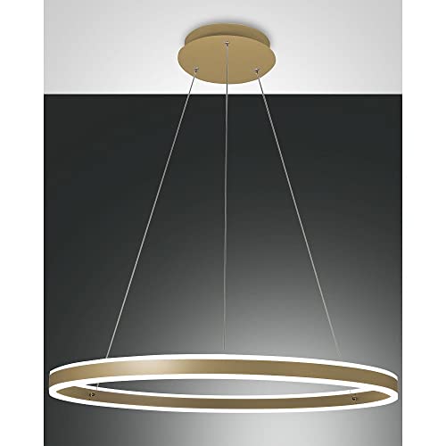 Suspension LED Palau 64W 3000K lustre grand diamètre 80 cm or mat dimmable salon