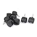 uxcell Sound Box 6mm Threaded 30mm Dia Swivel Twin Wheel Caster Black 8pcs