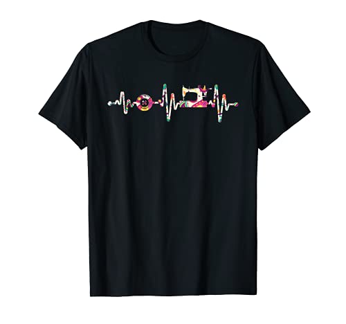 Quilting Sew Sewing Machine Sewer Heartbeat Quilter Sewing T-Shirt