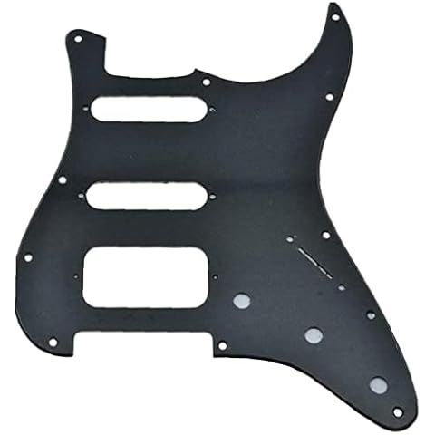11 Hole American Modern Strat Style HSS Pickguard 3-Screw Round Corner Humbucking Pickup Mounting for/Strat Blue Pearl Cover