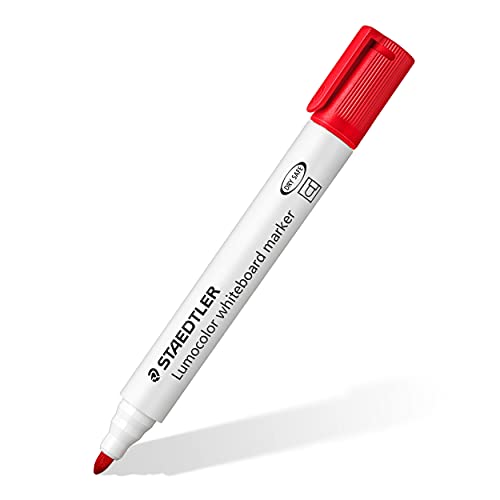 Staedtler Lumocolor 351 WP6 whiteboard-marker (ronde punt ca. 2 mm lijnbreedte, set met 6 kleuren, hoge kwaliteit, droog en zonder resten afwasbaar van whiteboards