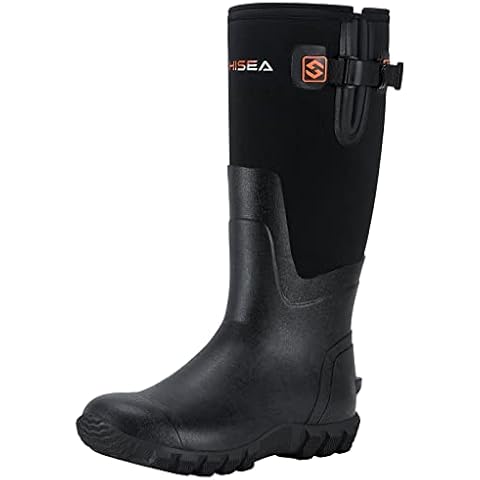 HISEA Women's Mid Calf Rain Boots Waterproof Rubber Boot for Garden Mud Working Cover