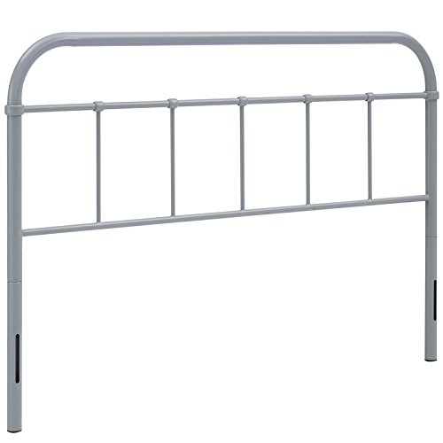 Image of Modway Serena Rustic Farmhouse Style Steel Metal Queen Headboard Size in Gray,