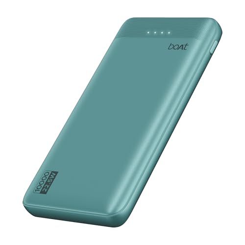 Image of Boat EnergyShroom PB300 Activ 10000mAh Power Bank with 22.5W Fast Charging, 3X Output Ports, Supports Android, iPhone, Tablets, Earbuds (Cerulean Blue)