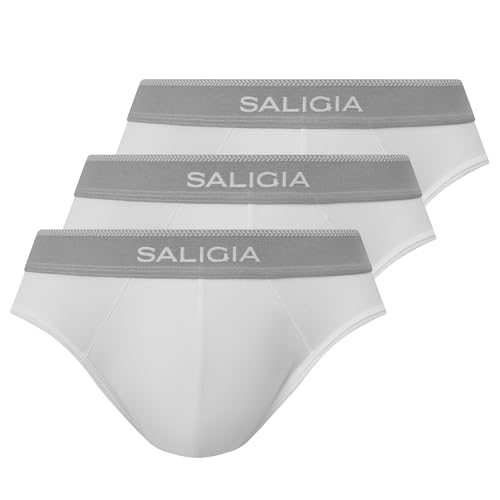 SALIGIA Retro Classic Men's Briefs - Premium Cotton Men's Underwear Pack with Breathable and Supportive Double-Layered Pouch
