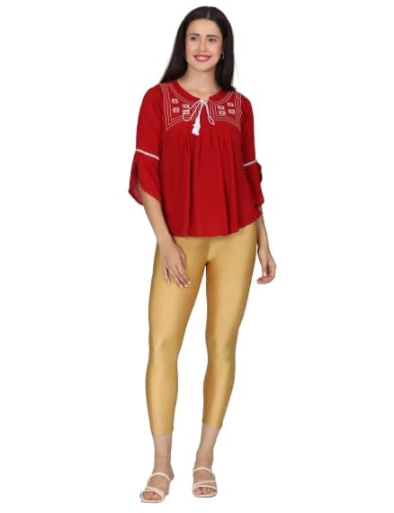 twinstar Ankle Length Shimmer Leggings | Shimmer Mid-Waist Leggings | Ankle Length Lycra Blend Leggings for Women | Gold-picture-33