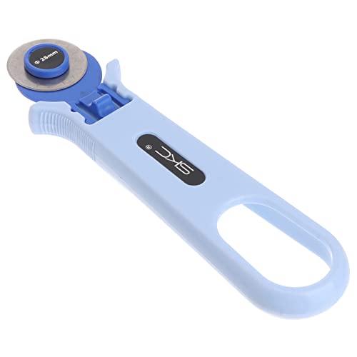Tofficu 1Pc 28mm Rotary Cutter, Ergonomic Rotary Cutter - Rotary Fabric Cutte for Quilting, Sewing, Crafts (Sky-blue)