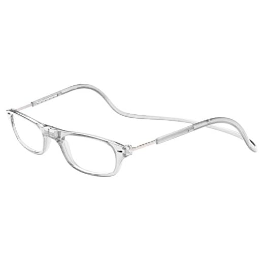 TBOC Gafas de Lectura Presbicia Vista Cansada – Montura Transparente Graduadas +4.00 Dioptrías Hombre Mujer Regulables Imantadas Magnéticas Plegables Lentes Aumento Leer Ver Cerca Cuello Cierre Imán