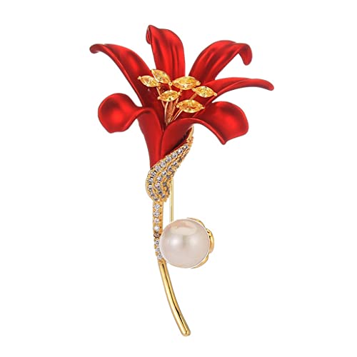 Broche lys zircon perle pour habiller un vêtement trop simple sans l'abîmer