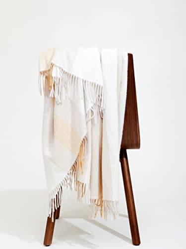 State Cashmere Multicolored Striped Home Throw Blanket With Decorative Fringe 100% Pure Cashmere Ultra Soft Accent Blanket For Couch, Sofa & Bed thumb #5