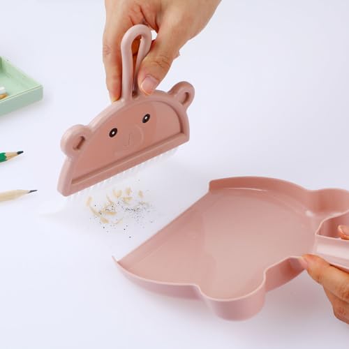 Amabro Kleines Besen und Kehrschaufel Reinigungsset, Kehrblech und Handfeger Schaufel und Besen Set mistschaufel mit weichen Borsten für Tischplatten Esstisch Krümelkehrer – Bild 3