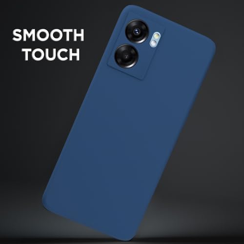 Image of Outlouders Back Cover for Oppo K10 5G | Camera Protection | Durable Soft Matte Silicone Bumper Case (Blue)