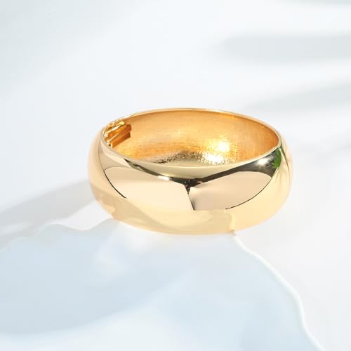 Chunky Gold Cuff Bracelets for Women Wide Gold Bangle Bracelet Hammered Open Wrist Cuff Bracelet Christmas Holiday Jewelry4