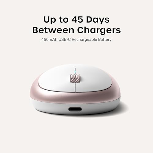 Image of Satechi M1 Wireless Bluetooth Mouse, USB-C Rechargeable, Compact, Rose Gold | Compact, portable design, for MacBook Air /Pro /Neo, iPad Air /Pro, iPad Mini, Mac Mini, iMac, Windows