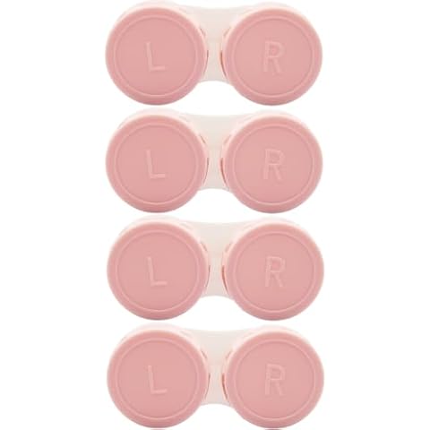 Vastsoon 4 Pack Contact Lens Case, Contact Case Replacement Kit for Travel, Daily Use (Pink) Cover
