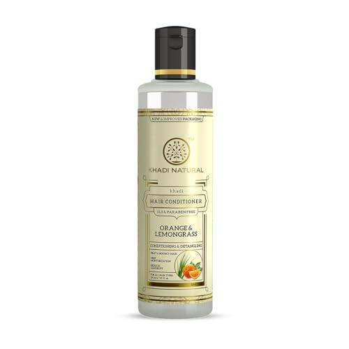 KHADI NATURAL Orange and Lemongrass Herbal Hair Conditioner, SLS and Paraben Free, 210 ml