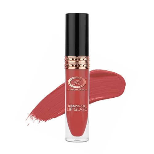 Image of Fashion Colour Kissproof Lip Glaze Lipstick | Up to 12 Hours Stay | Velvet Texture | Non-Transfer Waterproof | Highly Pigmented | for Women | 7g (Red Iron)