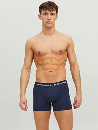 JACK & JONES Herren Jacanthony Trunks 3 Pack Blue Boxershorts, Blau (Blue Nights Detail: Blue Night - Blue Night), XL EU – Ansicht 2