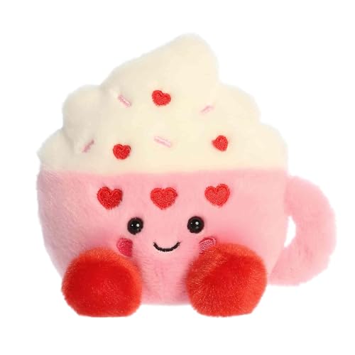 Aurora Adorable Palm Pals Harper Heart Latte Stuffed Animal - Fun Seasonal Plush For Kids and Adult Collectors - Perfect for Decorating Rooms and Valentine's Day - Pink 5.5 Inches - image 1