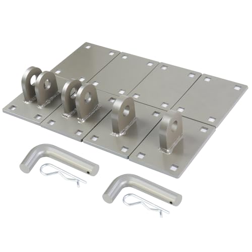 Floating Dock Hinges Hardware Stationary Dock Connector Hinge Kit Heavy Duty Hardware Brackets Link Connector Kit with Backer Plates Pin and Mounting Screws for Floating Dock Ramp