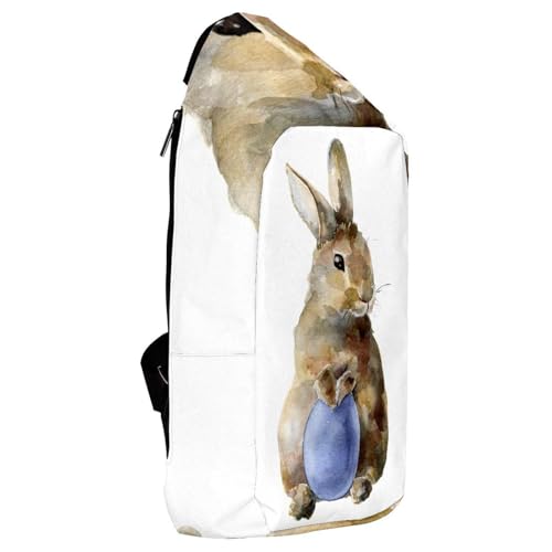 Sac à dos aquarelle lapin de Pâques 16x36cm multicolore - 4