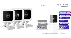WYZE Cam v3 White 3-Pack Cam Unlimited Yearly, Covers Unlimited Cameras, Auto-Renews at $99.99/Year, Activation Required asin的图片