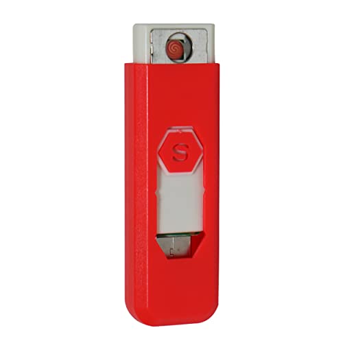 REPLOOD Briquet électrique USB avec spirale chauffante escamotable rechargeable coupe-vent électronique modèle Toldedo 250 mAh (rouge) Cover