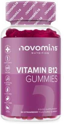 Novomins Vitamin B12 Gummies - High Strength Energy & Metabolism Support Supplement - Vitamin B12 1000 MCG – Vegan, Non-GMO - Enriched with Vitamin C, B1, B2, B6, Biotin - Made