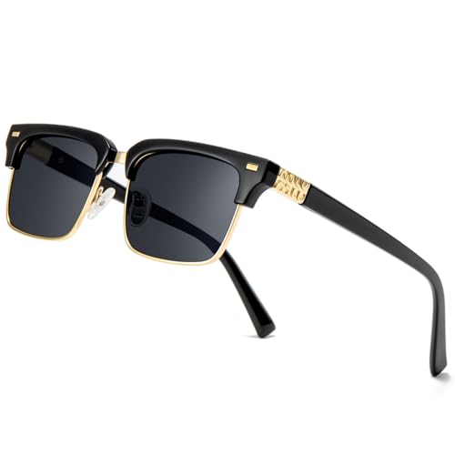 SUNGAIT Classic Half Frame Sunglasses Men Womens Retro Rimless Sun Glasses Vintage Style Driving Sunglasses for Men Women - Main Image