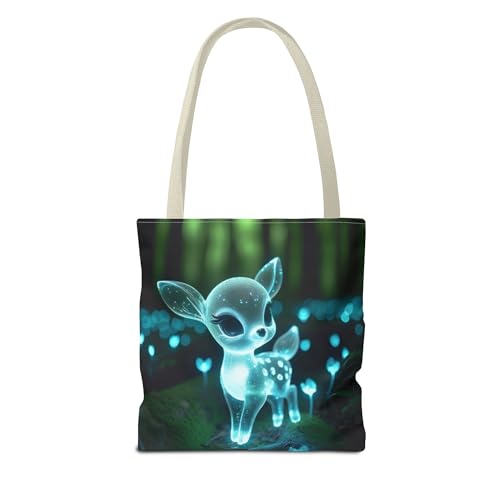 Glowing Fawn Tote Bag - Enchanted Forest Vibe, Eco-Friendly, Stylish Gift for Nature Lovers, Shopping Bag, Beach Tote2