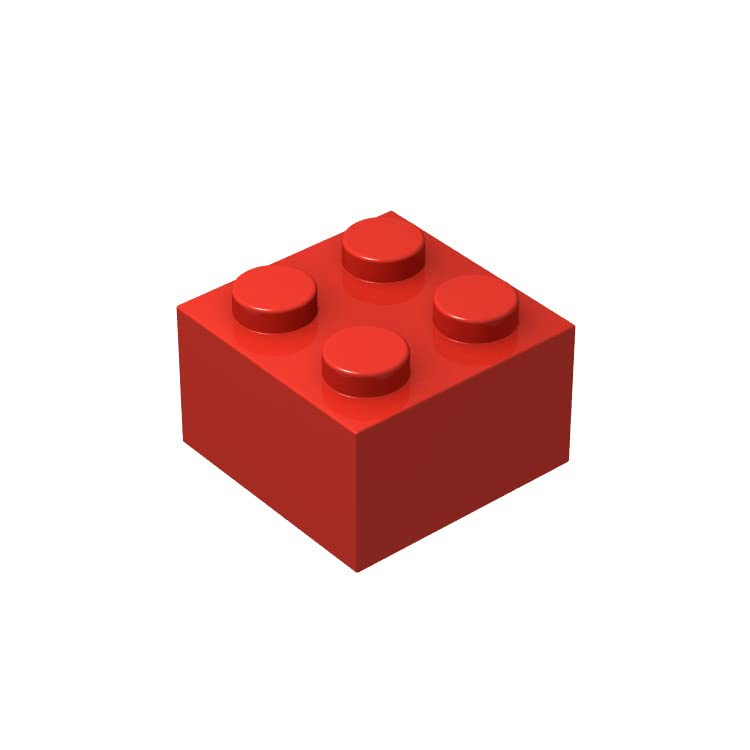 Classic Brick Block Bulk, Red Bricks 2x2, Building Bricks Flat 100 Piece, Compatible with Lego Parts and Pieces: 2x2 Red Bricks(Color:Red)