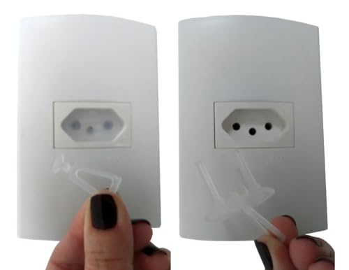 10 Protetores de Tomada e 4 Chavinhas Transparente Segurança bebê