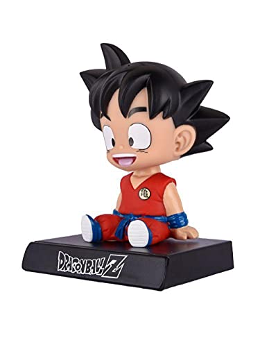 Image of Super Hero Goku Orange Rubber Action Figure Limited Edition DBZ Bobblehead with Mobile Holder for Car Dashboard, Office Desk & Study Table,15 X 10 cm