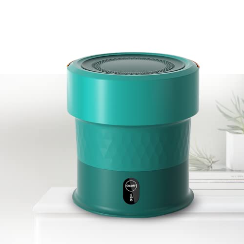 PanHuiWen Pliable Mini Lave Linge Pas Cher Ultrasonique Lave Linge Portable avec Essorage 13L pour Vêtements De Bébé, sous-Vêtements, Chaussette dans,Green-Base