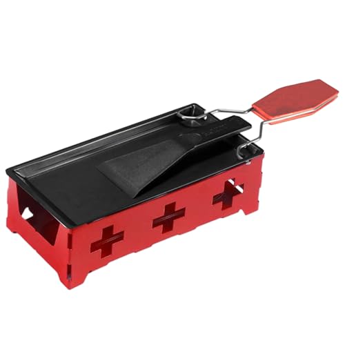 Estufa De Raclette De Queso Para Parrilla – Mini Horno De Raclette De 12 Pulgadas | Estufa De Leña De Polipropileno De Acero Inoxidable – Horno De Queso Portátil Antiadherente Con Cuchara Para Fiestas
