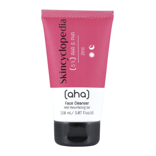 Skincyclopedia 5% Glycolic Acid Face Wash and Pore Minimizer, AHA and PHA Face Wash Gel for Dark Spots Blackheads
