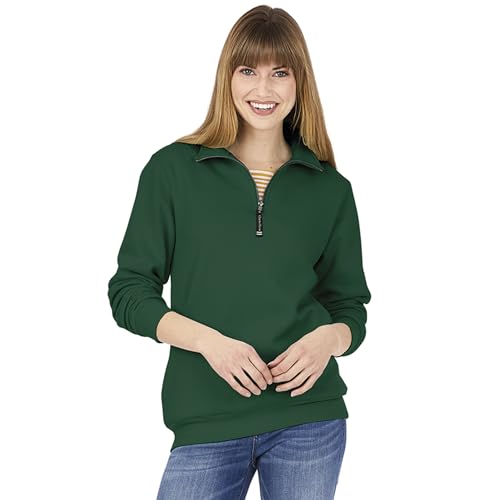 Image of Charles River Apparel Unisex Crosswind Quarter Zip Sweatshirt, Soft Cotton Blend Pullover with Pockets