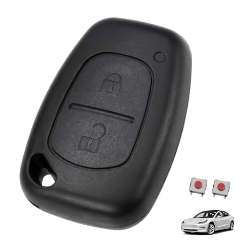 Coques Clé pour Vivaro Trafic Renault Movano Kangoo Nissan, Boîtier Télécommande 2 Boutons Remplacement Vide en Plastique Résistant, pour Télécommande...